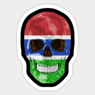 Gambia Flag Skull - Gift for Gambian With Roots From Gambia Sticker